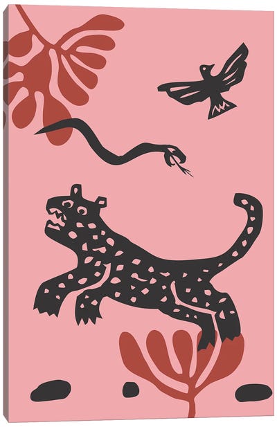 Forest Animals Canvas Art Print - Jaguar Art