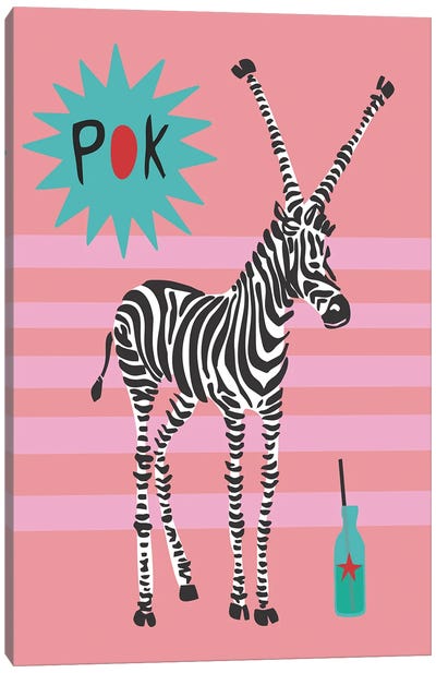 Pok Canvas Art Print - Zebra Art