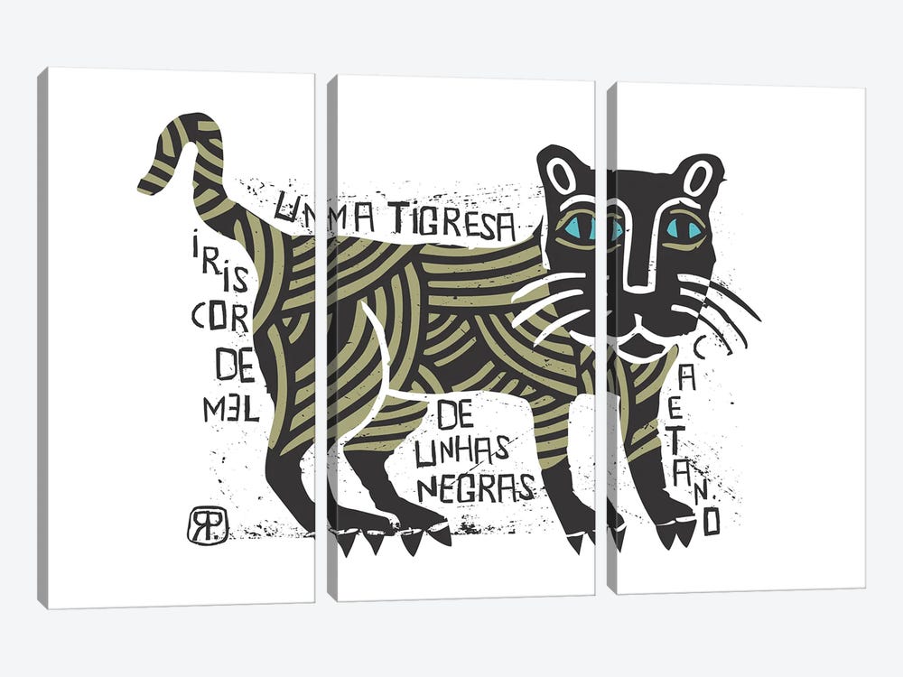 Tigress by Rogerio Arruda 3-piece Canvas Wall Art