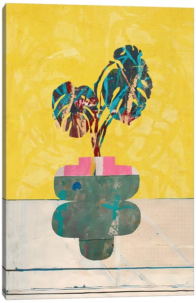 Yellow Monstera Plant Canvas Art Print - Rogerio Arruda