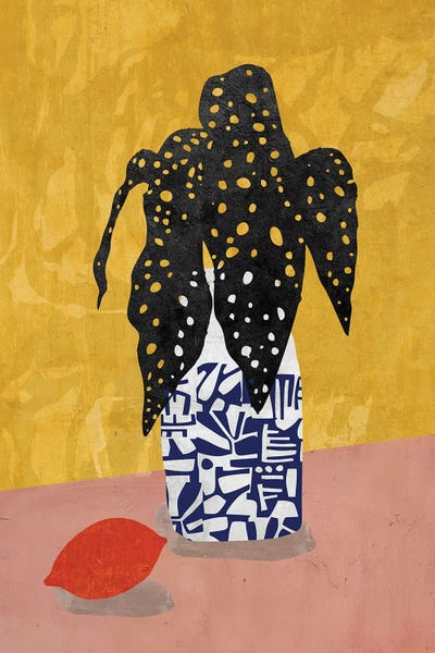 Fine Art Print: Black Leaf Vase by Rogerio Arruda