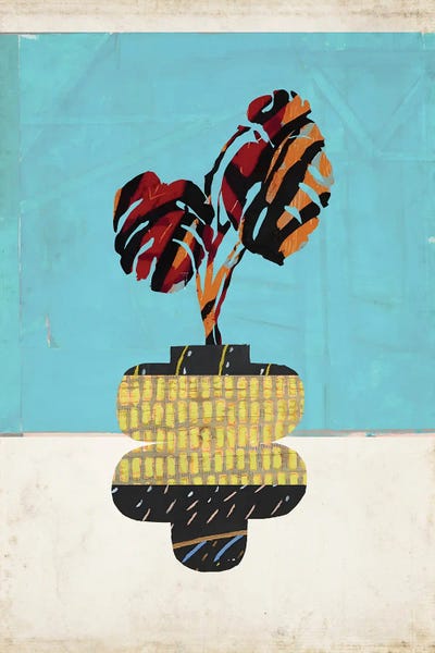 Latin Décor: Blue Monstera Plant by Rogerio Arruda