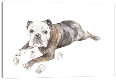 Abbey The Bulldog Canvas Art Print - Wandering Laur