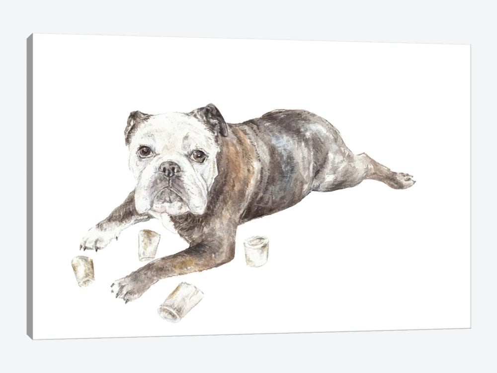 Abbey The Bulldog by Wandering Laur 1-piece Canvas Artwork