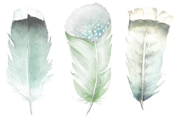 Feathers: Green Feathers by Wandering Laur