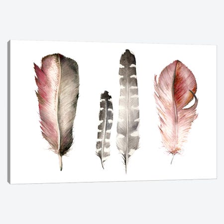 Feathers I Canvas Print #RGF108} by Wandering Laur Canvas Wall Art