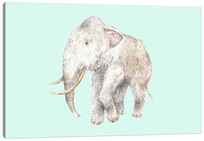 Woolly Mammoth On Blue Canvas Art Print - Art for Mom