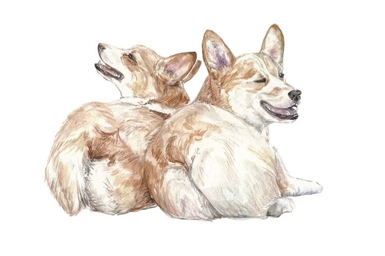 Corgis by Wandering Laur wall art