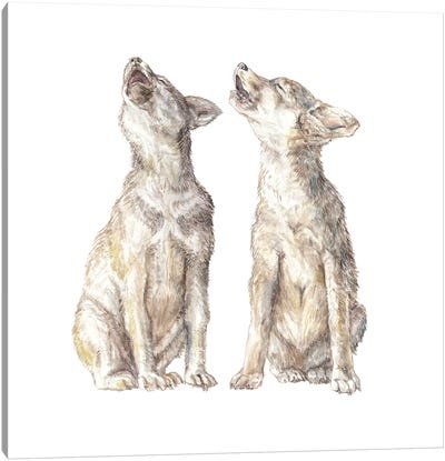 Wolf Howling Canvas Art Print - Wandering Laur