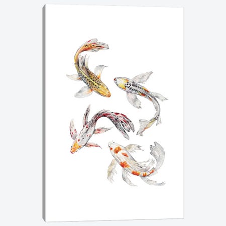Watercolor Koi Fish Canvas Print #RGF140} by Wandering Laur Canvas Art