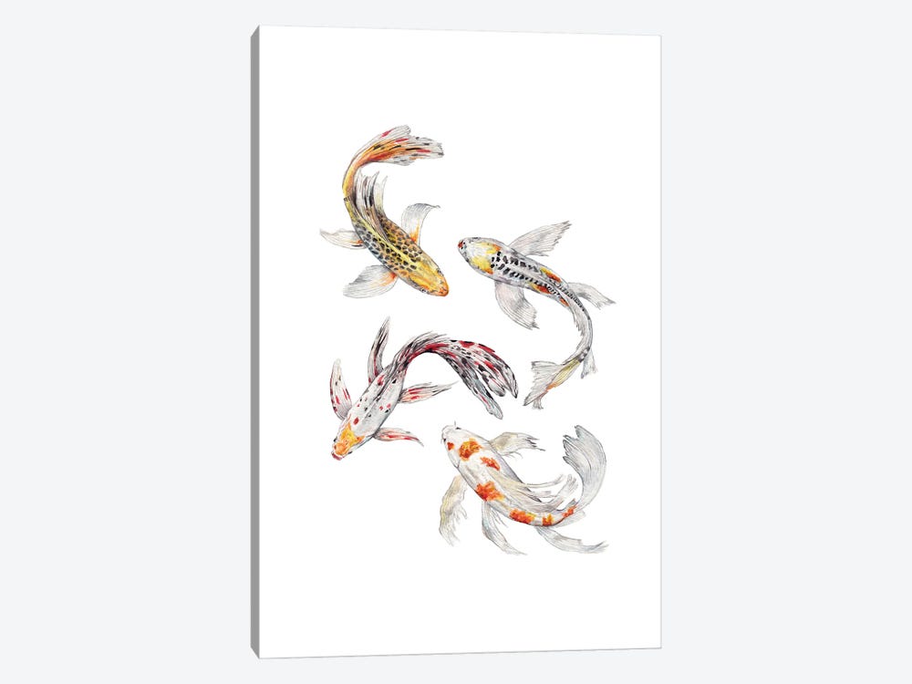 Watercolor Koi Fish by Wandering Laur 1-piece Canvas Print