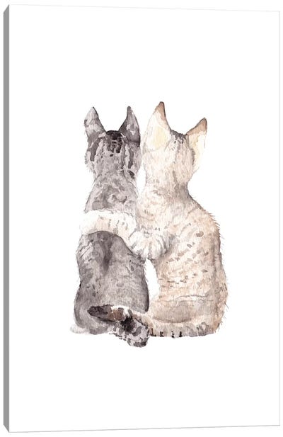 Best Friends Canvas Art Print - Tabby Cat Art