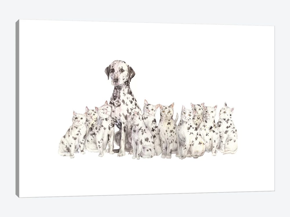 Dalmatian And Copycats by Wandering Laur 1-piece Canvas Wall Art