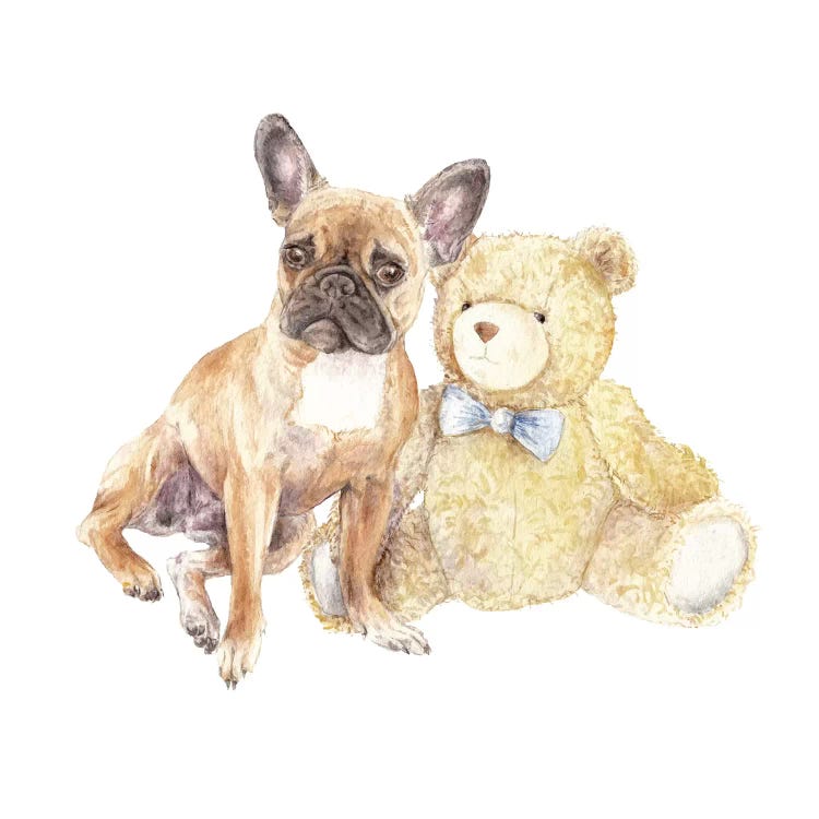 Frenchie And Teddy Bear