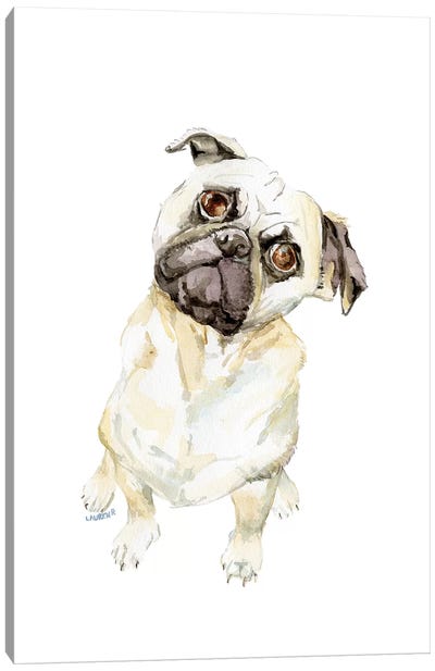 Fawning Pug Canvas Art Print - Pug Art