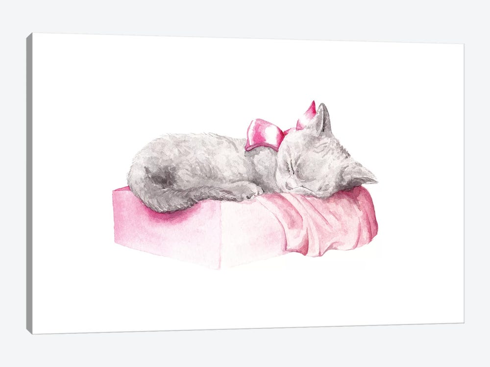 Sleepy Kitten by Wandering Laur 1-piece Canvas Wall Art