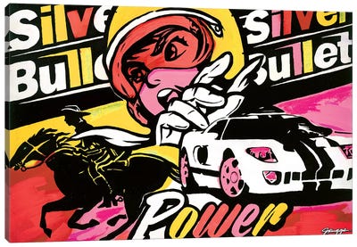 Silver Bullet II Canvas Art Print - Auto Racing Art