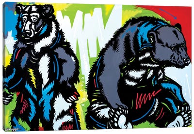 Two Bears Canvas Art Print - Jruggs