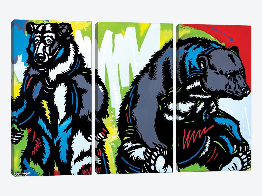 Two Bears by JRuggs 3-piece Canvas Print