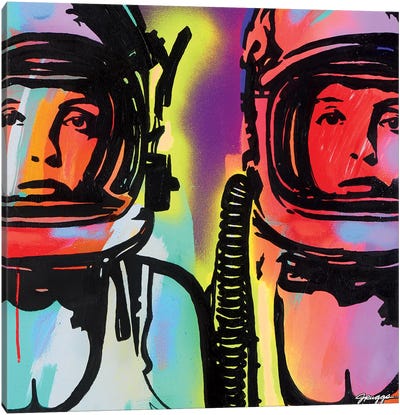 Astronauts Canvas Art Print - Best Selling Street Art