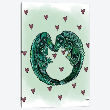 Alligator Heart Watercolor Canvas Print #RGM103} by MC Romaguera Canvas Art Print