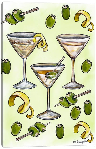 Gin, Vodka, Lemon Martini Canvas Art Print - Martini Olive