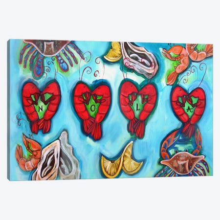 Crawfish Heart Nola- Boil Edition Canvas Print #RGM114} by MC Romaguera Canvas Art Print