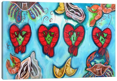Crawfish Heart Nola- Boil Edition Canvas Art Print - New Orleans Art