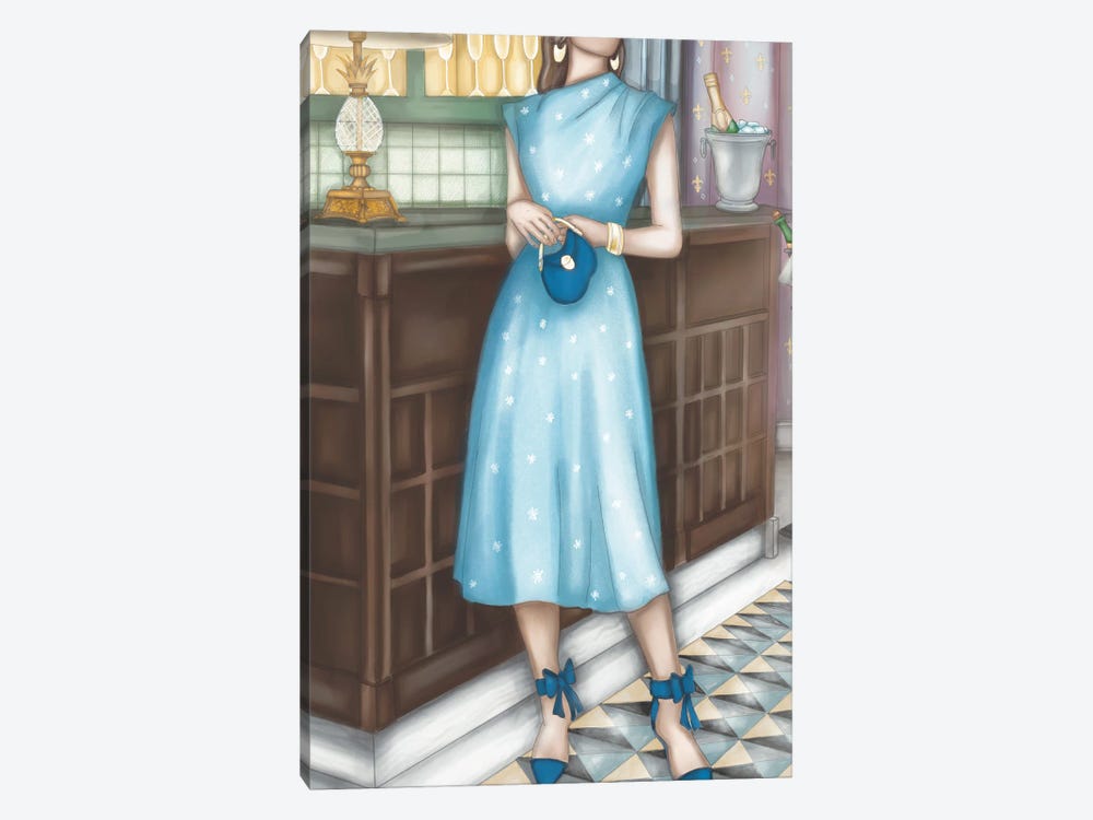 The Blue Dress by MC Romaguera 1-piece Canvas Print
