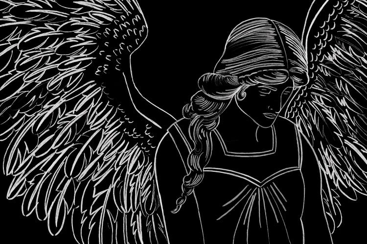 Angel In Prayer Noir Edition by MC Romaguera wall art