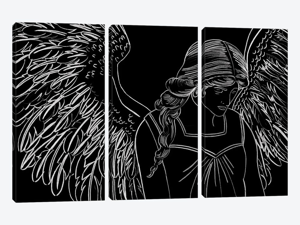 Angel In Prayer Noir Edition by MC Romaguera 3-piece Canvas Artwork