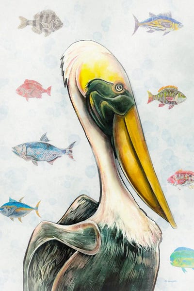 Pelican Dreams by MC Romaguera framed canvas print