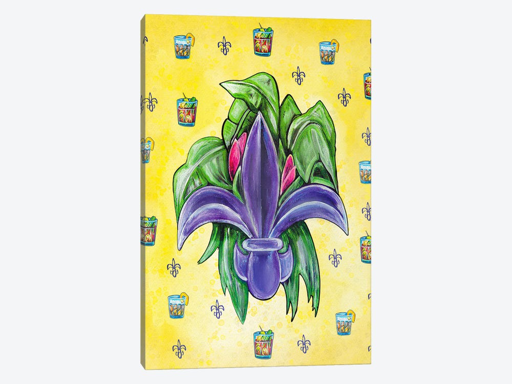 Nola Favorites, Fleur De Lis And Cocktails by MC Romaguera 1-piece Art Print