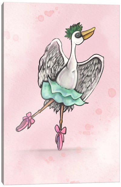 The Pink Ballet Canvas Art Print - Pelican Art