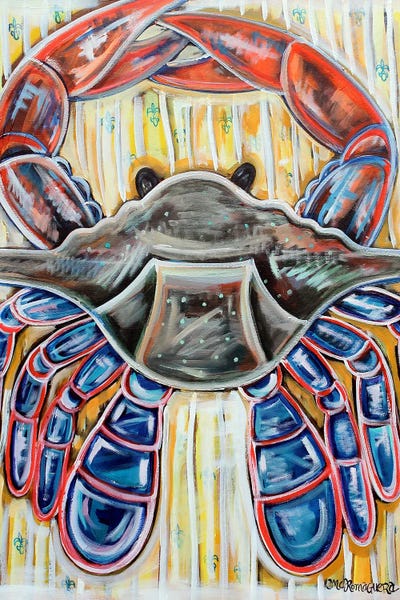 Seersucker Crab by MC Romaguera framed canvas print