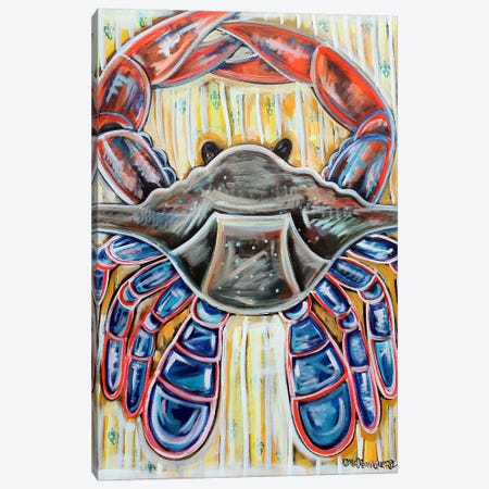 Seersucker Crab Canvas Print #RGM146} by MC Romaguera Canvas Art