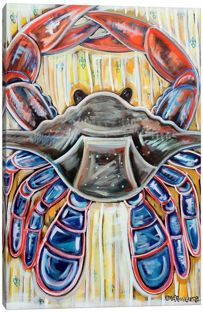 Seersucker Crab Canvas Art Print - MC Romaguera