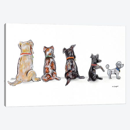 Puppy Tails Canvas Print #RGM148} by MC Romaguera Canvas Art Print