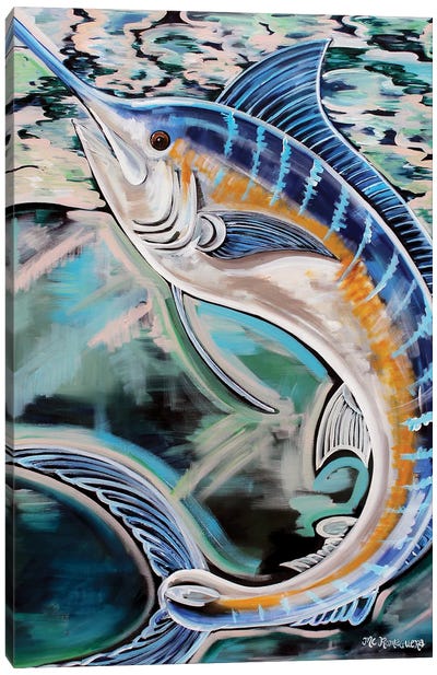 Blue Marlin Canvas Art Print - MC Romaguera