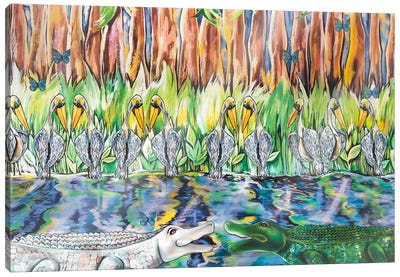 Bayou Buddies Canvas Art Print - Pelican Art