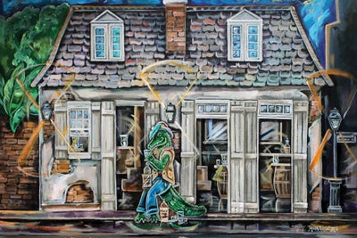 Cajun At The Blacksmith Bar by MC Romaguera canvas print