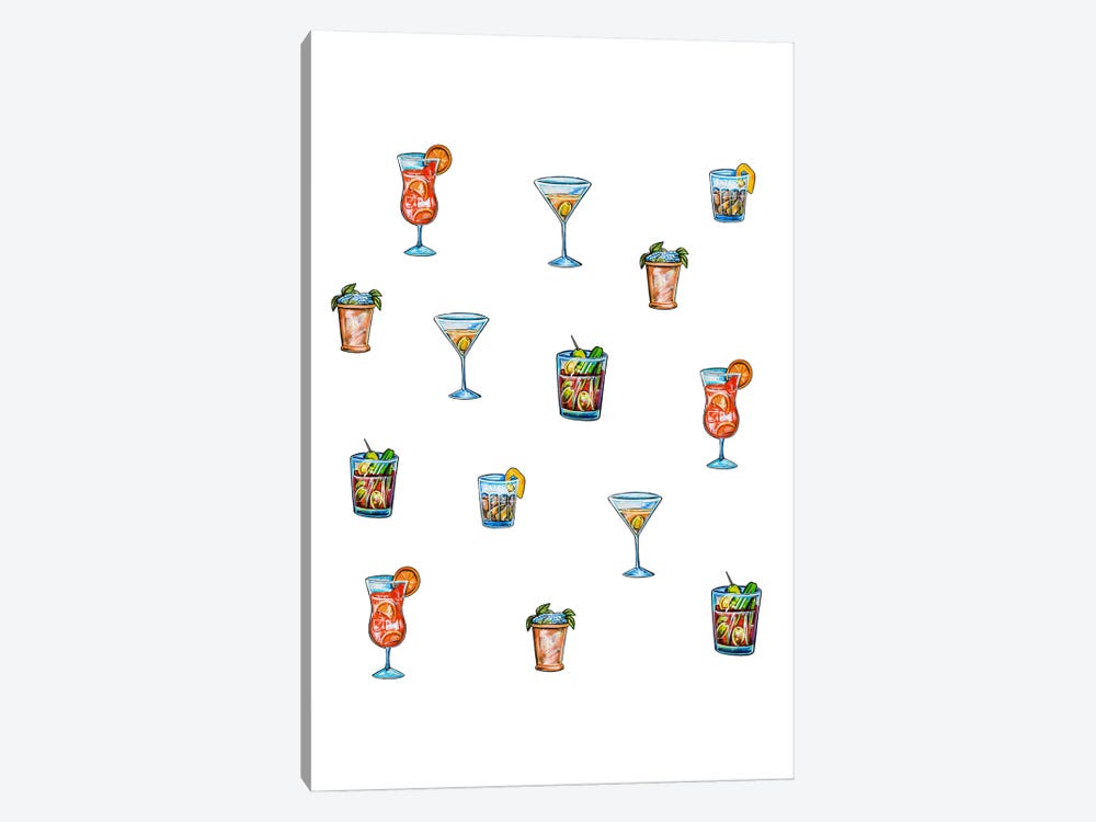 Cocktail Pattern by MC Romaguera 1-piece Canvas Print