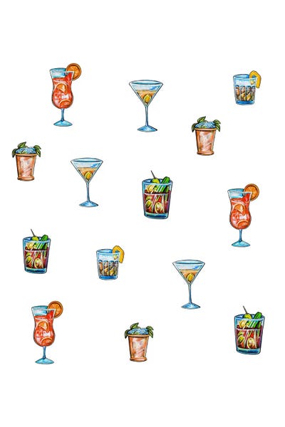Giclee Features: Cocktail Pattern by MC Romaguera