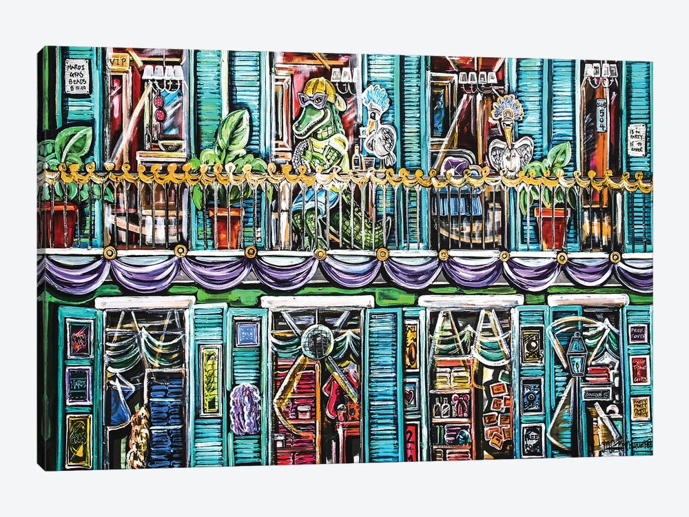 Cajun On The Balcony by MC Romaguera 1-piece Canvas Wall Art