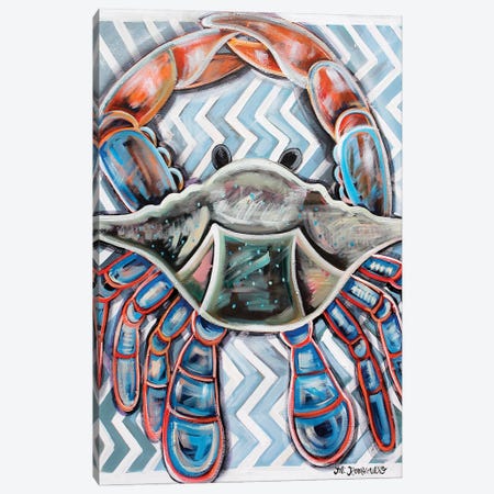 Chevron Crab Canvas Print #RGM19} by MC Romaguera Canvas Art