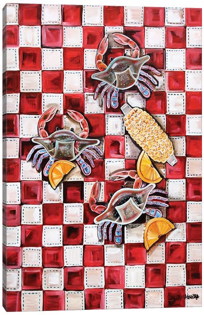 Crab Boil Canvas Art Print - Seafood Art