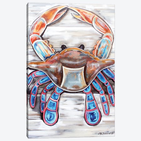 Crab On The Plank Canvas Print #RGM22} by MC Romaguera Canvas Print