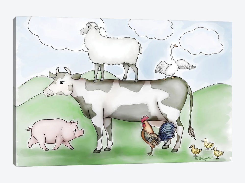 Farm Friends by MC Romaguera 1-piece Canvas Print