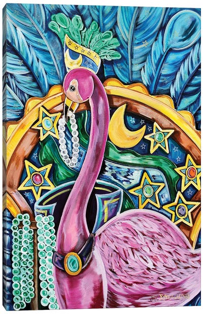 Flamingo As A Maid Canvas Art Print - Flamingo Art