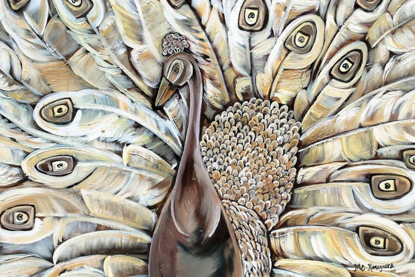 Peacocks: Gilded Feathers by MC Romaguera